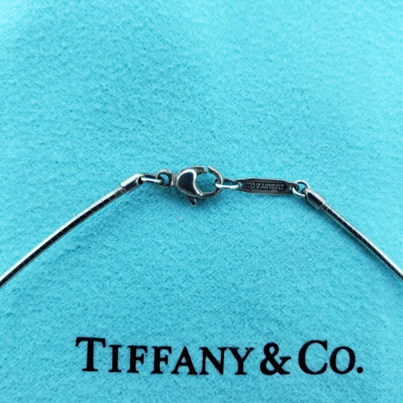 Tiffany & Co. Open Cross Square Omega Choker Sterling Silver 925 - Picture 3 of 4